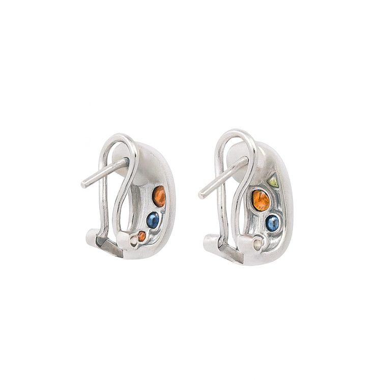 Multi-Colored Sapphire Bezel Set Huggies, 1.08 CTTW - Carter's Collective Fine Jewelry