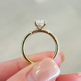 Marquise Accented Diamond Semi Mount with Hidden Halo Engagement Ring, Oval (Does Not Include Center Stone)