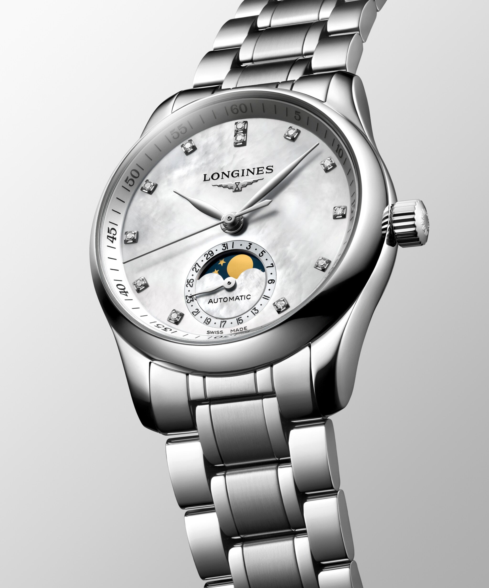 Longines Master's Collection Moonphase Watch - Stainless Steel, 34mm - Carter's Collective Fine Jewelry