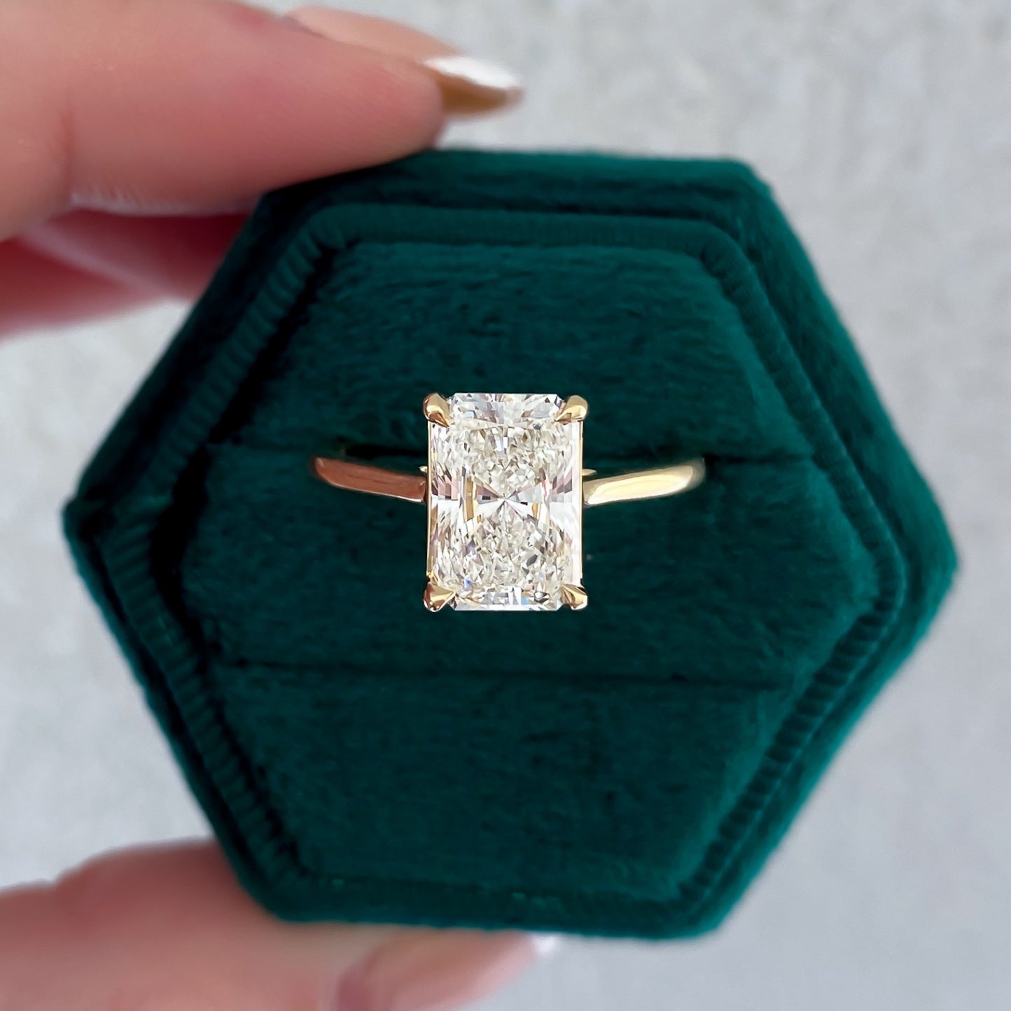 Dahlia Radiant Lab Grown Diamond Solitaire Engagement Ring - Carter's Collective Fine Jewelry