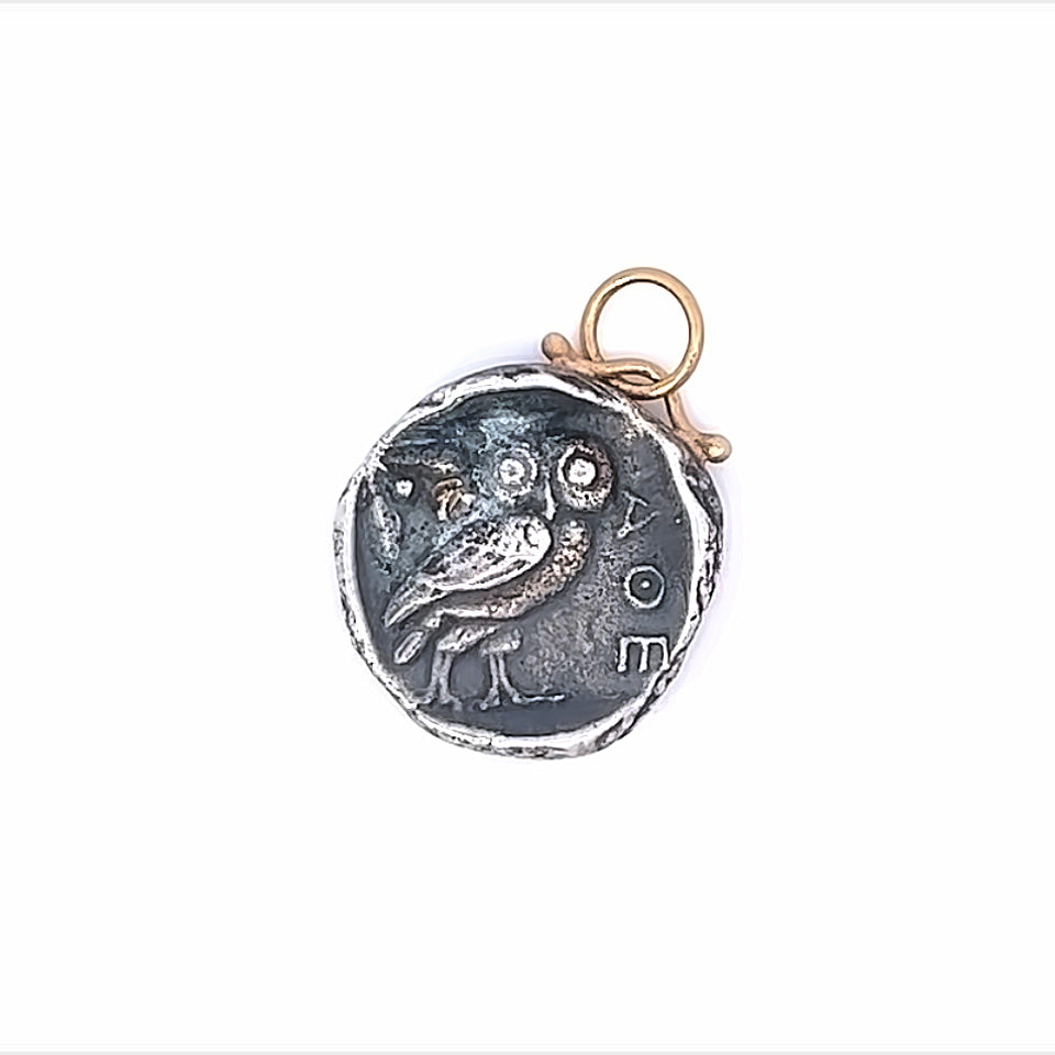 Handmade Athena Wisdom Goddess Coin Charm