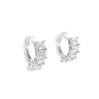 Lab Grown Emerald Cut Diamond Huggie Hoop Earrings, 2.20 CTTW - Carter's Collective Fine Jewelry