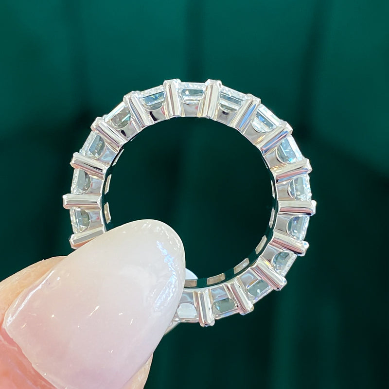 Lab Grown Emerald Cut Diamond Eternity Band, 9.20 CTTW