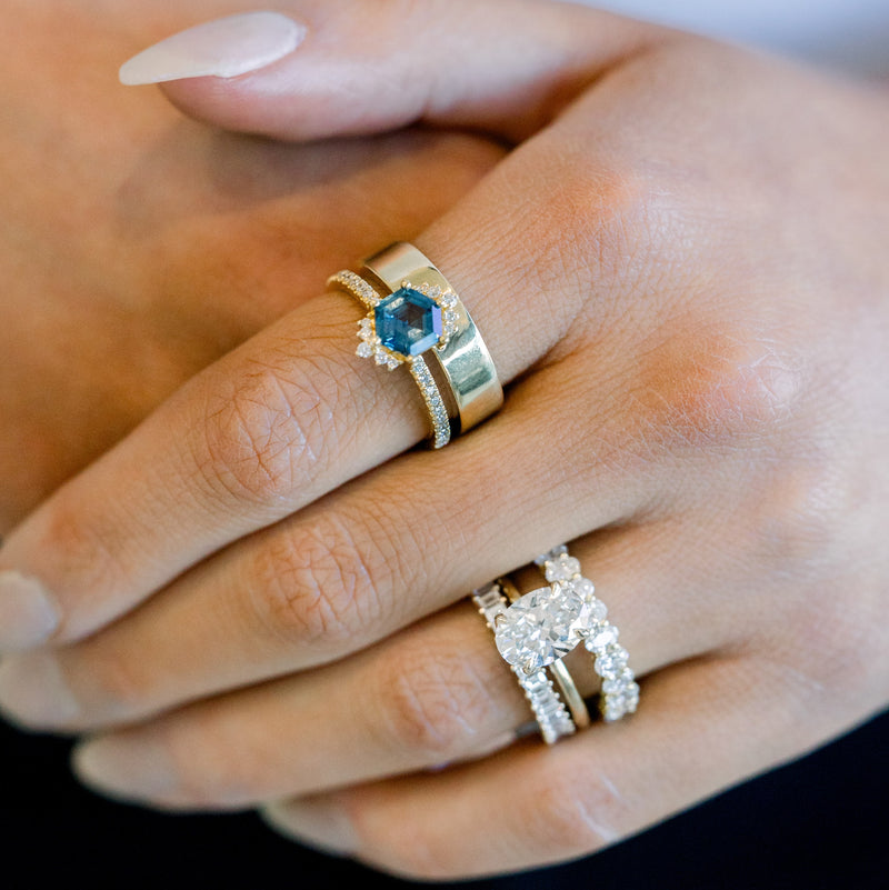 Montana Sapphire and Diamond Accented Cigar Band Ring