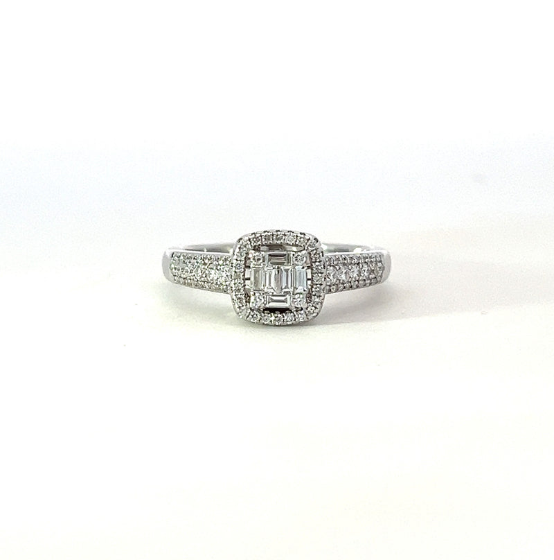 Previously Loved Illusion Diamond Halo Engagement Ring (Sold As Is)