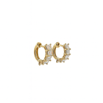 Emerald-Cut Lab-Grown Diamond Huggie Hoop Earrings, 1.60 CTTW