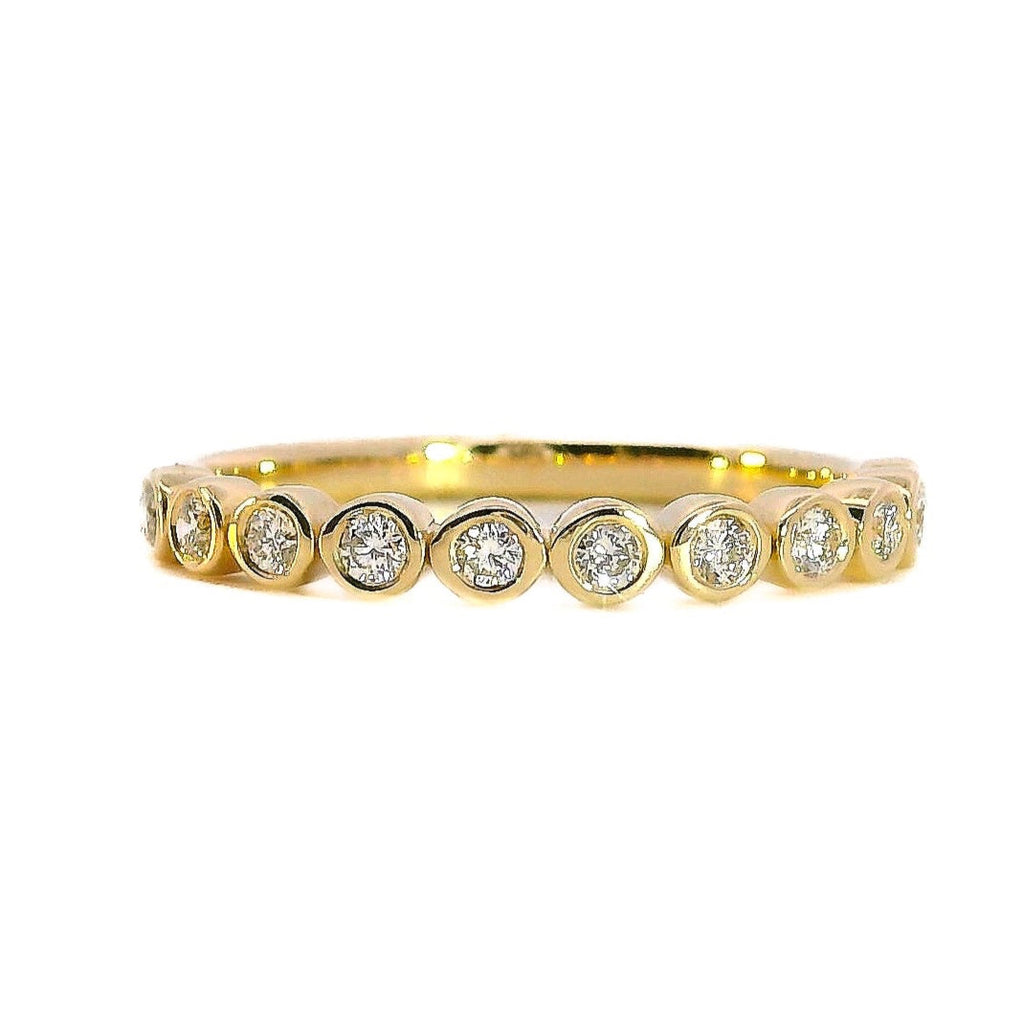 Yellow Gold Bezel Set Diamond Wedding Band, 0.22 CTTW - Carter's Collective Fine Jewelry