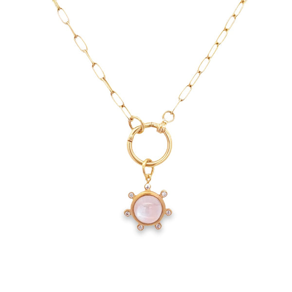 Moonstone and Diamond Accented Pendant Necklace