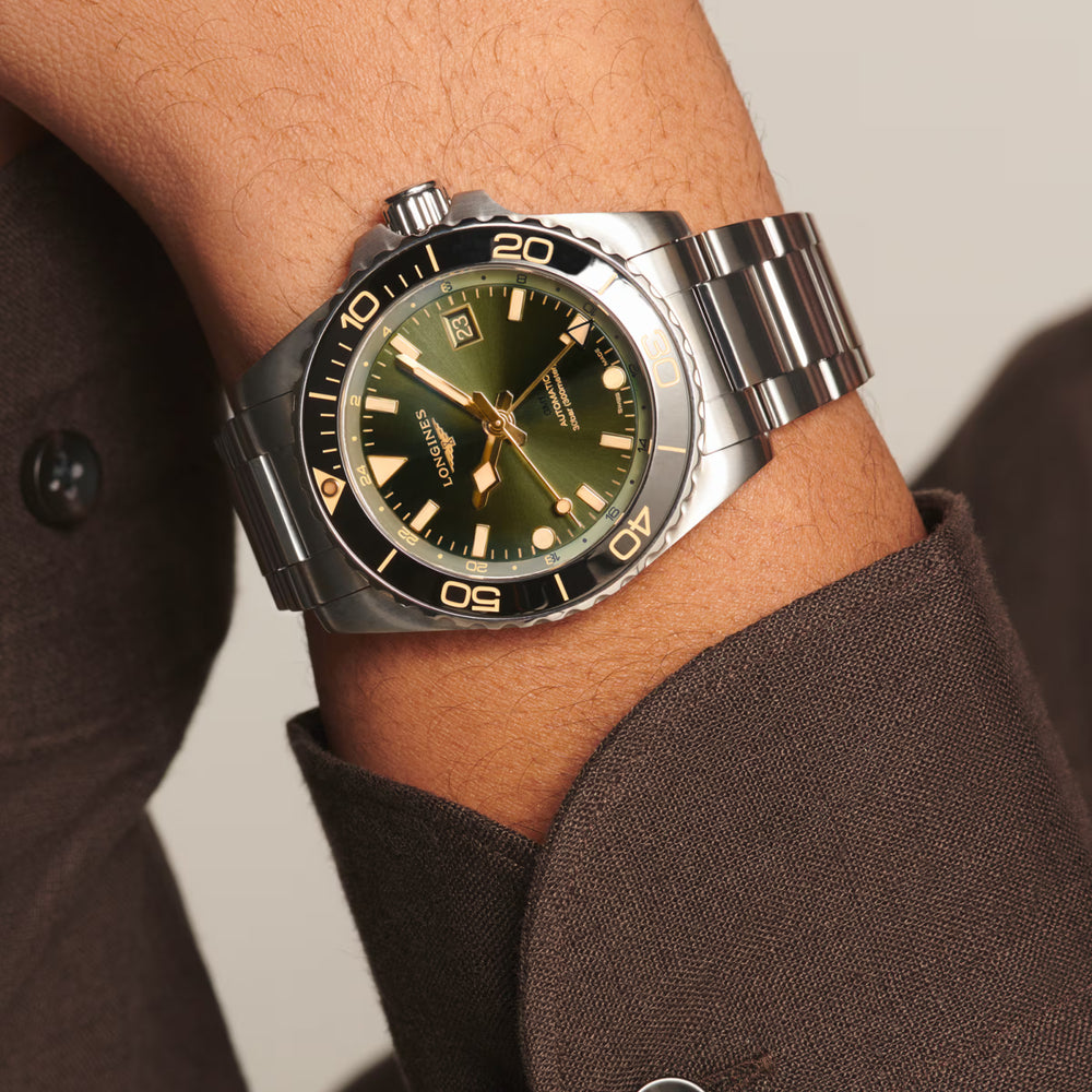 Longines "Hydroconquest" Diver's Watch with Sunray Green Dial, 41mm - Carter's Collective Fine Jewelry