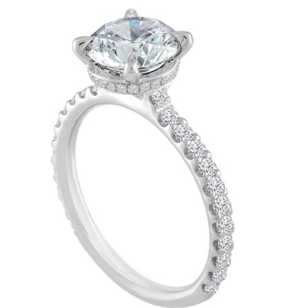 Hidden Halo Diamond Semi Mount Ring (DOES NOT INCLUDE CENTER STONE)