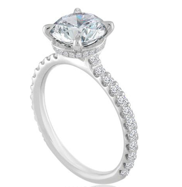 Hidden Halo Diamond Semi Mount Ring (DOES NOT INCLUDE CENTER STONE)