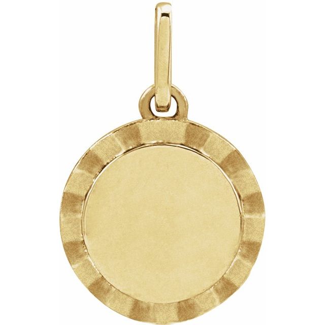 Petite Fluted Engravable Disc Charm - Carter's Collective Fine Jewelry