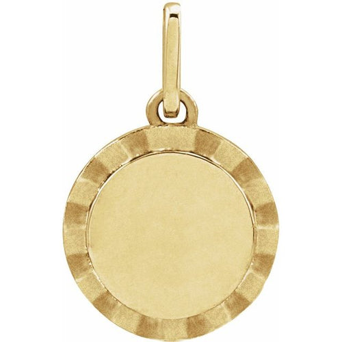 Petite Fluted Engravable Disc Charm - Carter's Collective Fine Jewelry