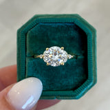 Marquise and Round Diamond Accented Round Engagement Ring Setting (Does Not Include Center Stone)