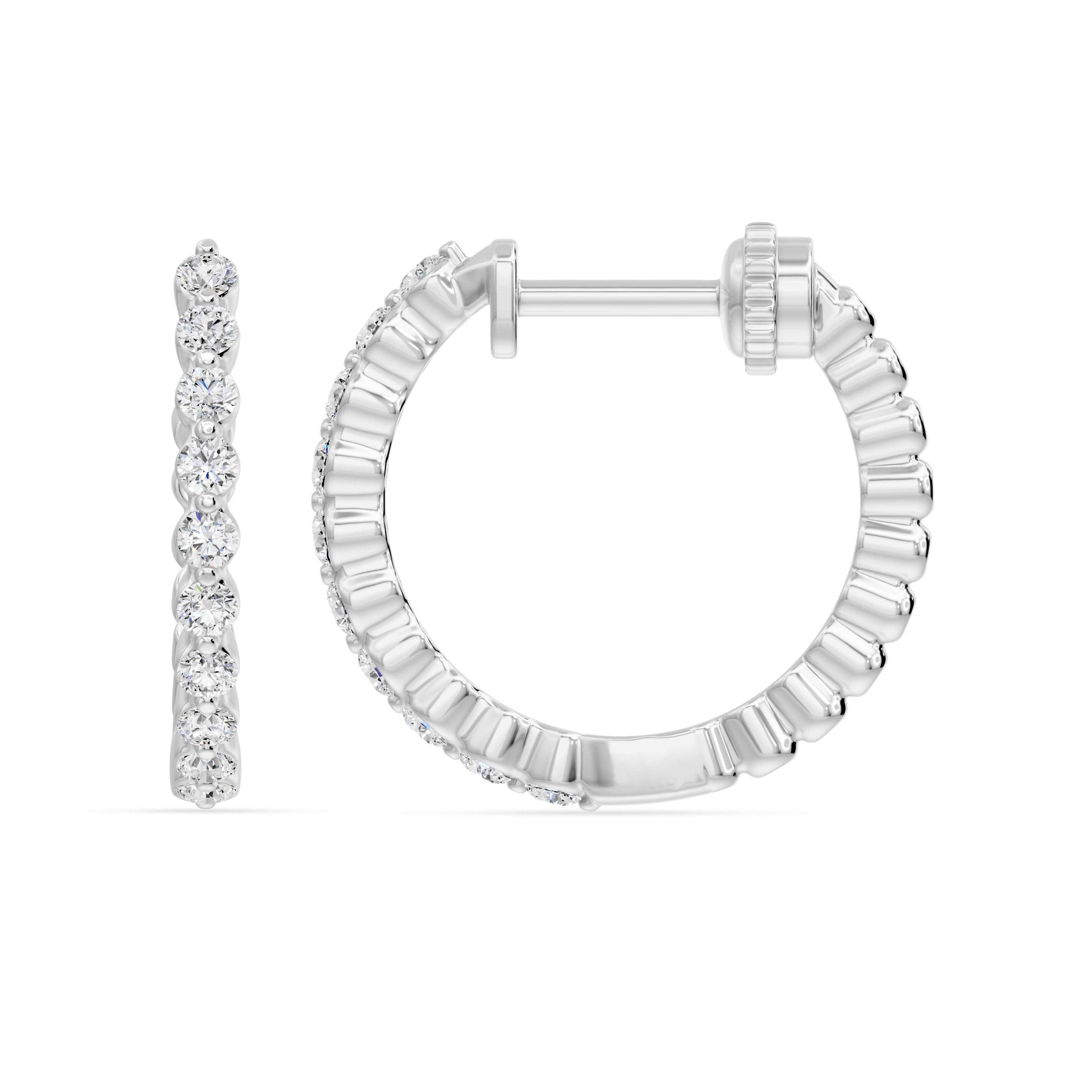 Lab Grown Shared Prong Diamond Hoop Earrings, 0.37 CTTW - Carter's Collective Fine Jewelry