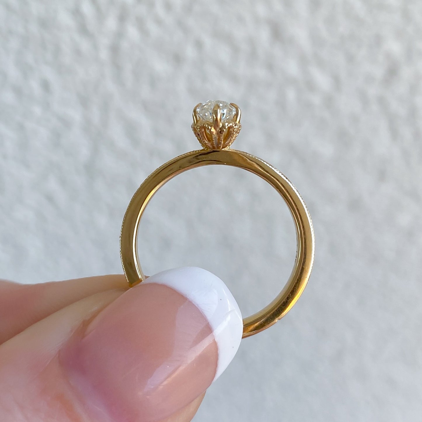 Bespoke Natural Oval Diamond Hand Engraved Engagement Ring - Carter's Collective Fine Jewelry