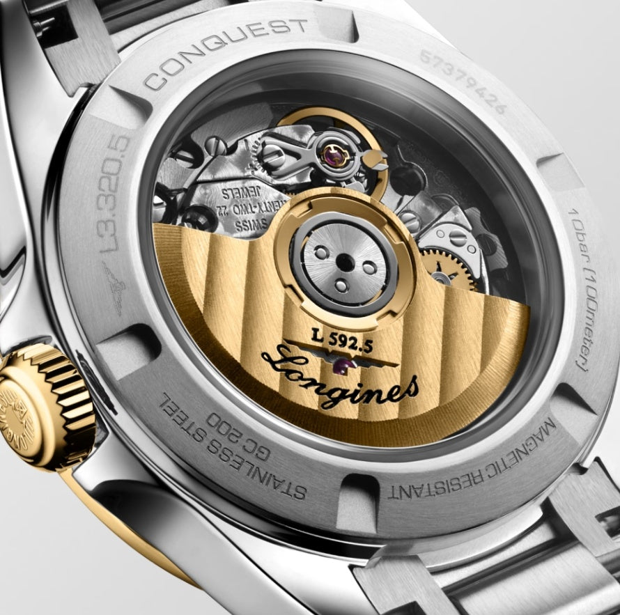 Longines "Conquest" Watch with Sunray Silver Dial, 30mm