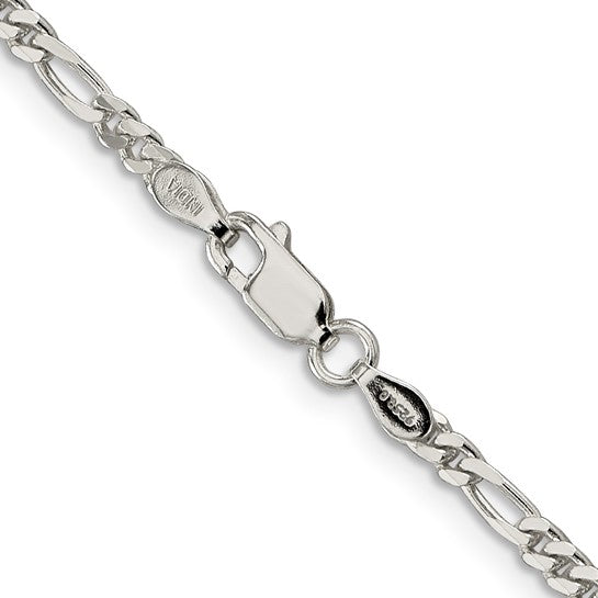 "Mini Ryan" Sterling Silver Figaro Chain 14"