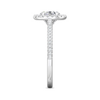 Oval Diamond Halo Semi Mount Engagement Ring Setting with Diamond Gallery Detail (Does Not Include Center Stone) - Carter's Collective Fine Jewelry