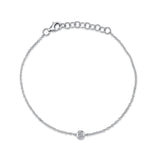 Diamond Bezel Bracelet, White Gold