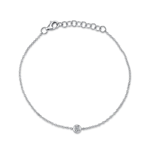 Diamond Bezel Bracelet, White Gold