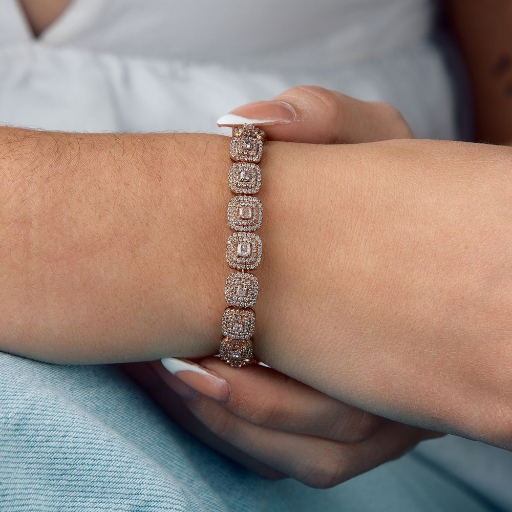 Pink Diamond Double Halo Bracelet - Carter's Collective Fine Jewelry