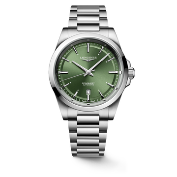 Longines "Conquest" Watch with Sunray Green Dial, 41 MM