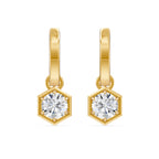 Lab Grown Diamond Hexagon Faux Bezel Charm Earrings, 1.00 CTTW - Carter's Collective Fine Jewelry