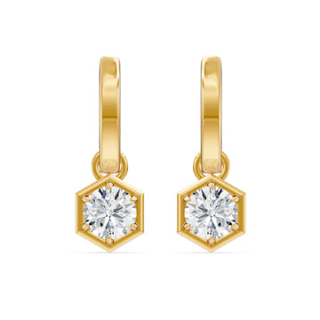 Lab Grown Diamond Hexagon Faux Bezel Charm Earrings, 1.00 CTTW - Carter's Collective Fine Jewelry