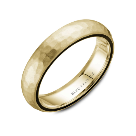 Men’s Wedding Band with Hammered Top - Carter's Collective Fine Jewelry