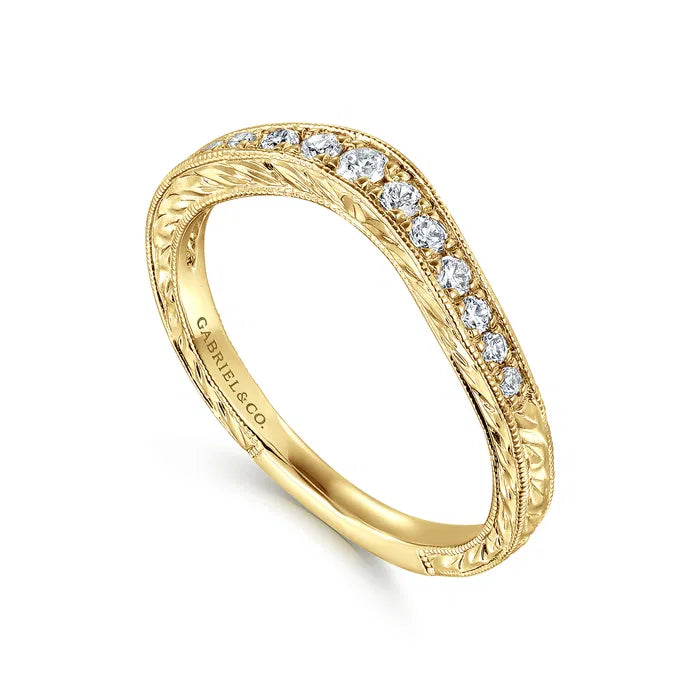 Micro Pavé Diamond Contour Wedding Band, 0.24 CTTW - Carter's Collective Fine Jewelry