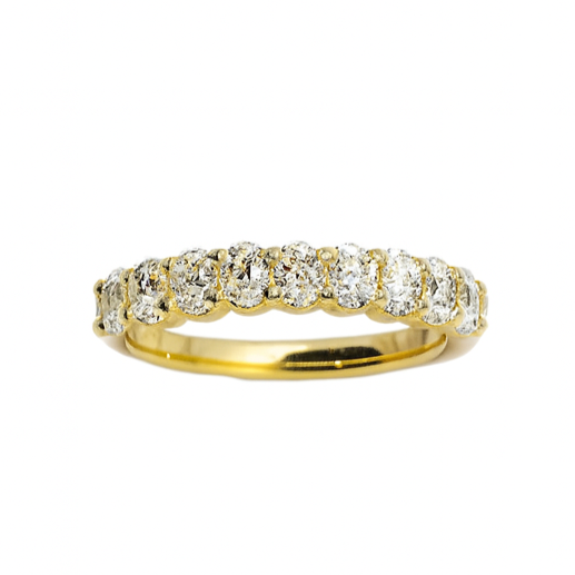 Yellow Gold Oval Diamond Half Eternity Band, 1.04 CTTW - Carter's Collective Fine Jewelry