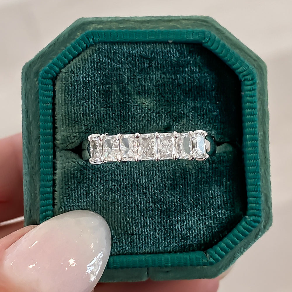 7 Stone Radiant Diamond Half Eternity Band, 1.07 CTTW