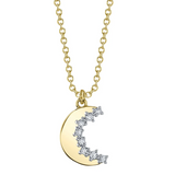 Diamond Accented Crescent Moon Pendant Necklace