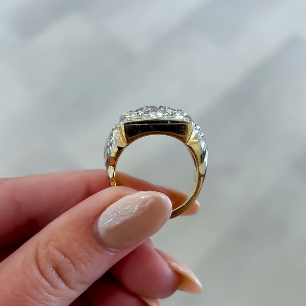 Previously Loved Round Diamond Center with Diamond Halo Men's Ring (Sold As Is)