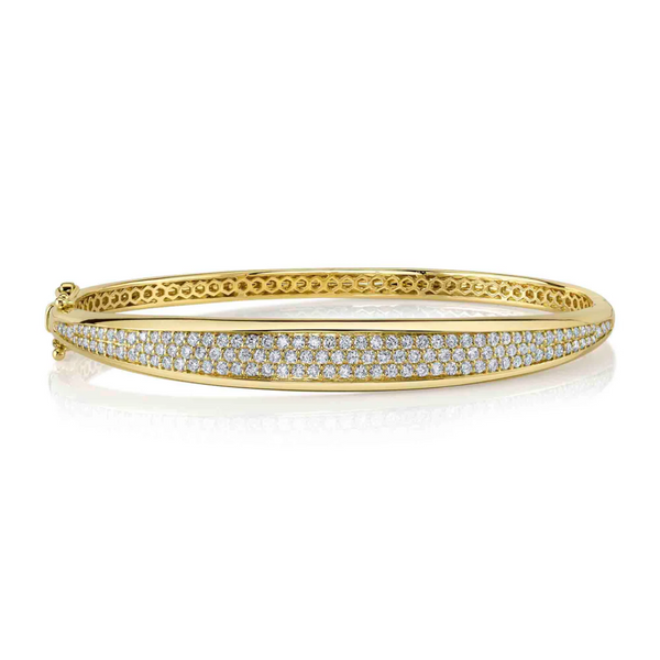 Pave Diamond Graduating Fashion Bangle Bracelet