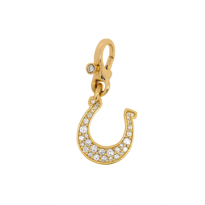 Diamond Horseshoe Charm with Lobster Clip, 0.22 CTTW - Carter's Collective Fine Jewelry