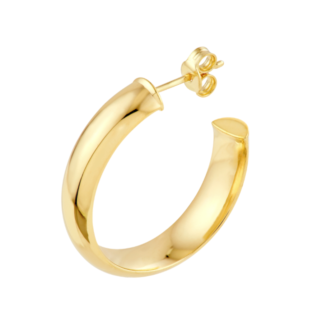 Polished Round Hoop Earrings (Pair)