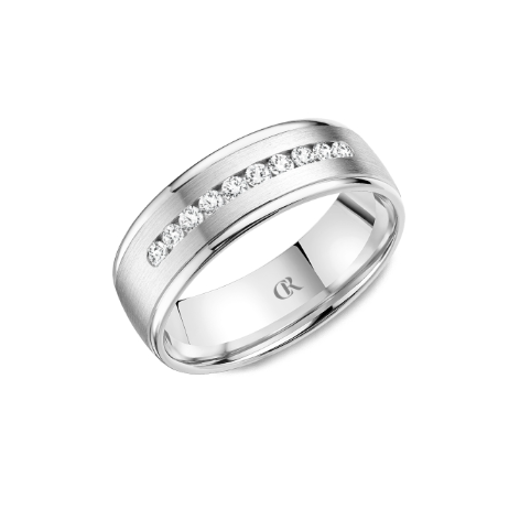 Men’s Diamond Wedding Band with Sandpaper Center, 0.28 CTTW - Carter's Collective Fine Jewelry