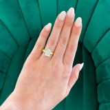 3.5mm Flat Band Solitaire Radiant/Emerald Engagement Ring Setting (Does Not Include Center Stone)