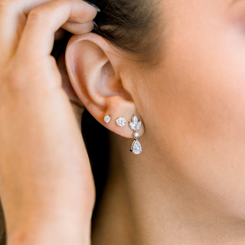 Marquise & Pear Shape Diamond Dangle Earrings