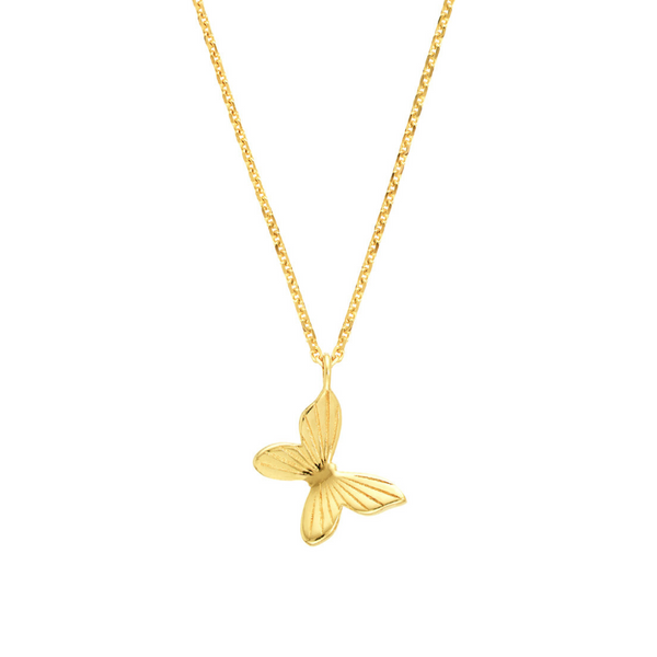 Mini Fluted Butterfly Necklace, 18 Inches
