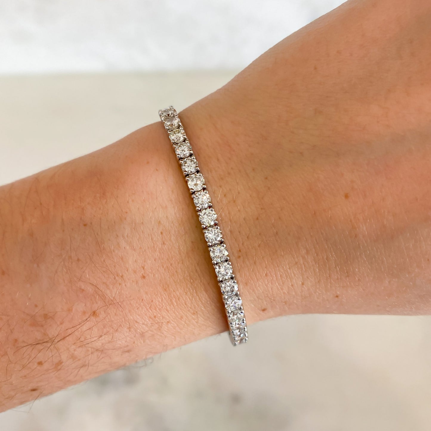 Classic Four Prong Diamond Tennis Bracelet, 9.32 CTTW