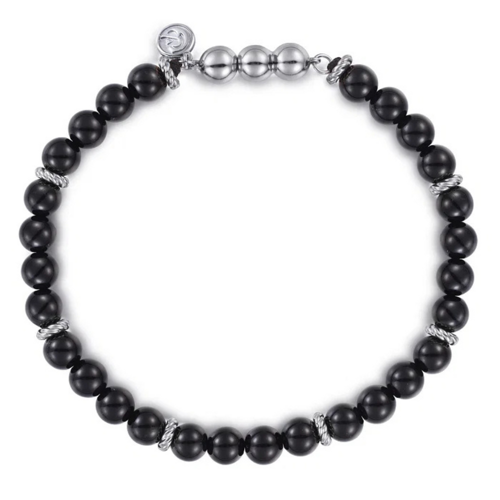 Black Onyx Beaded Men's Bracelet