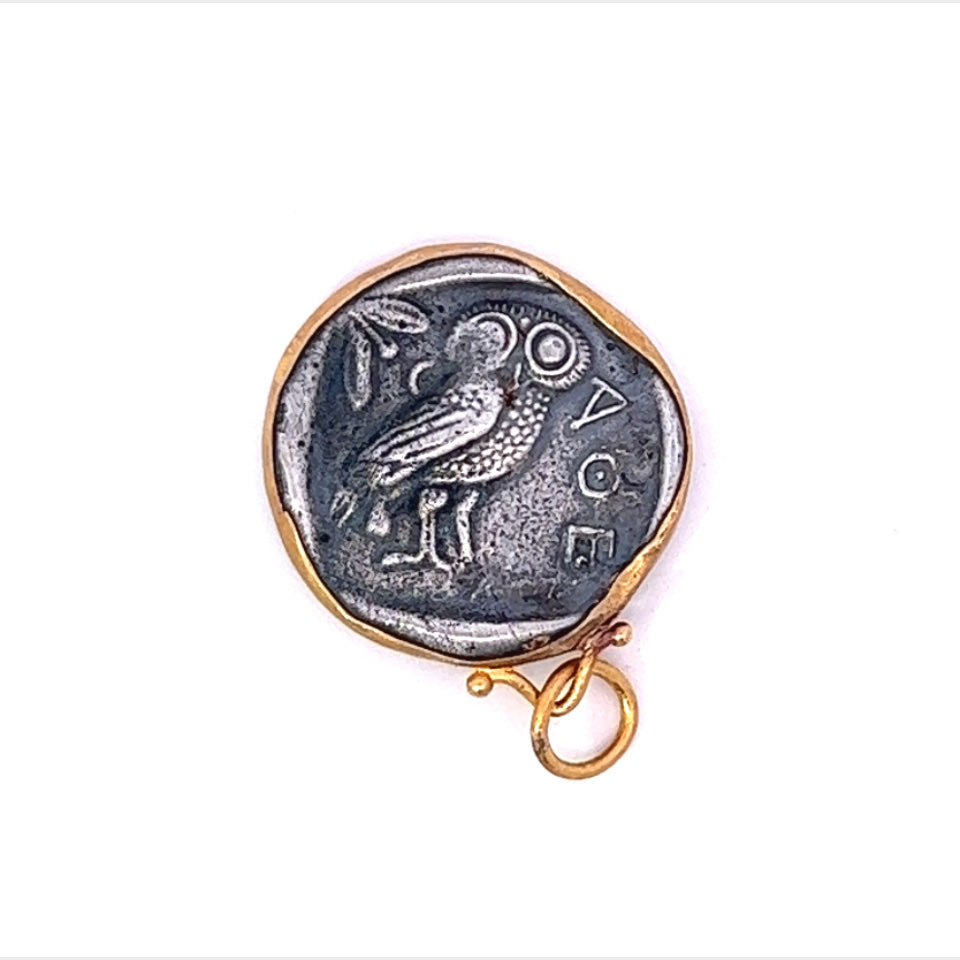 
                  
                    Handmade Athena Wisdom Goddess Coin Charm
                  
                