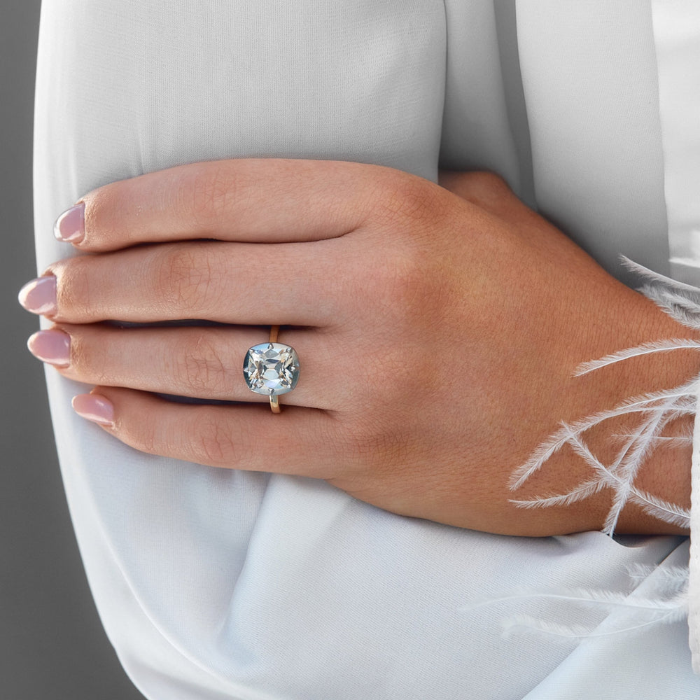 Bespoke Cushion Cut Natural Diamond Faux Bezel Engagement Ring - Carter's Collective Fine Jewelry