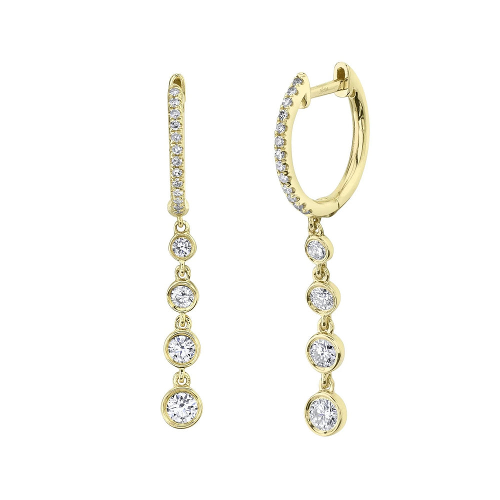 Diamond Bezel Dangle Earrings