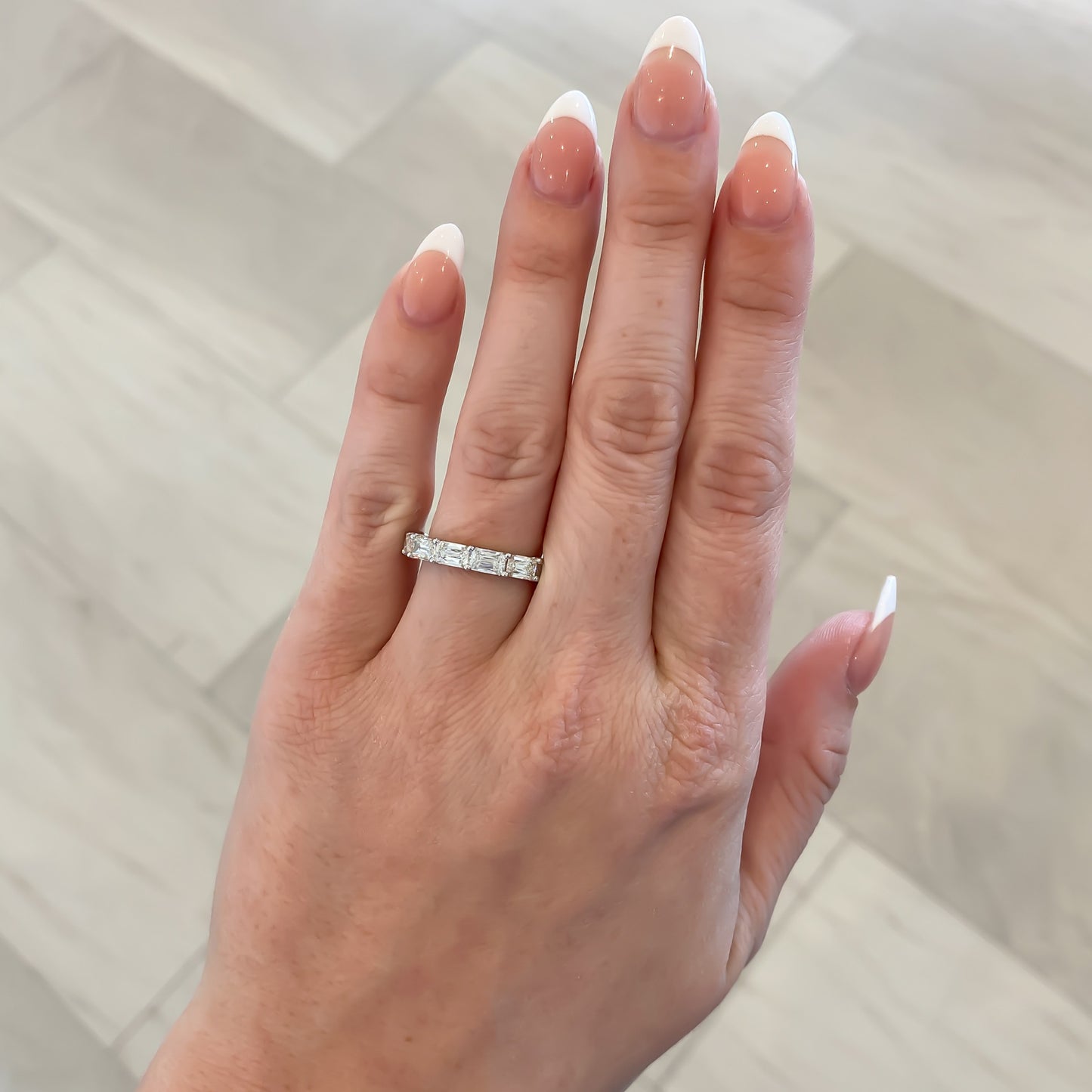 Natural Antique Cushion Diamond Wedding Band, CTTW - Main Image