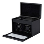 British Racing Black Double Watch Winder with Storage - Carter's Collective Fine Jewelry