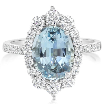 Aquamarine and Natural Diamond Ring, 4.13 CTTW - Carter's Collective Fine Jewelry